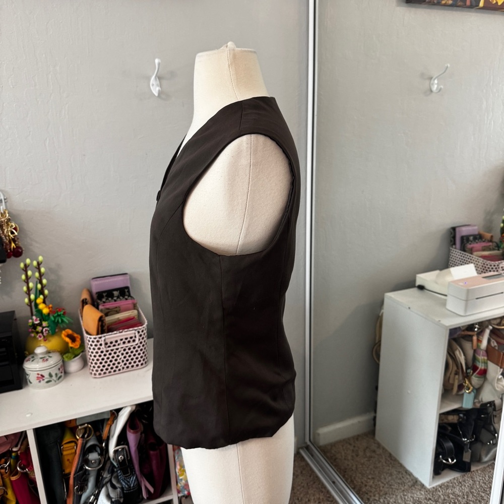 Dark Brown Button Down Vest - image 5